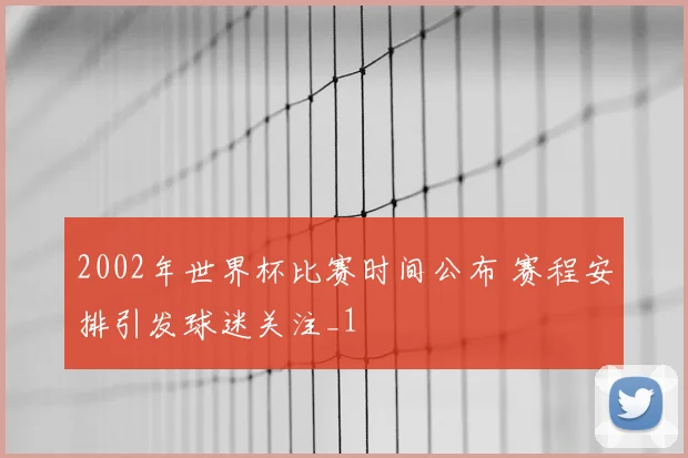 2002年世界杯比赛时间公布 赛程安排引发球迷关注_1